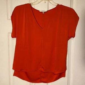 Petite Orange Silk Milly Blouse